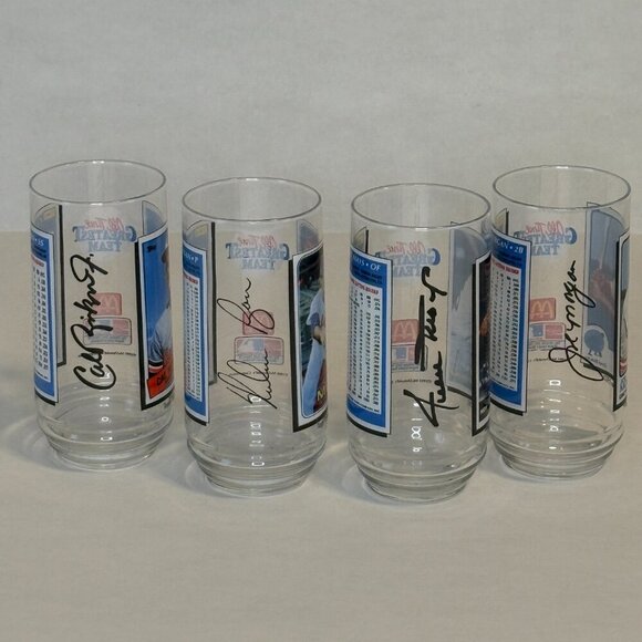 Vtg Set of 4 1993 McDonalds All Time Greatest Team MLB Baseball Card Glasses NEW - Picture 10 of 11